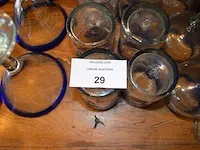 36 stuks mexicaanse glazen met kobaltblauwe rand - afbeelding 2 van  9