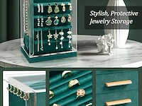 360' draaibaar sieradendoos groen - afbeelding 4 van  4