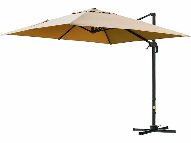 360° draaibare 360° kantelbare vierkante zweefparasol - afbeelding 3 van  9