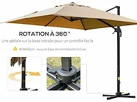 360° draaibare 360° kantelbare vierkante zweefparasol - afbeelding 4 van  9