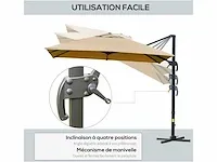 360° draaibare 360° kantelbare vierkante zweefparasol - afbeelding 5 van  9