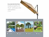 360° draaibare 360° kantelbare vierkante zweefparasol - afbeelding 7 van  9
