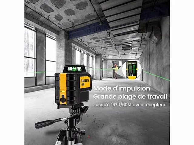 360° laserniveau, kaiweets kruislaser met 2 punten - afbeelding 4 van  6