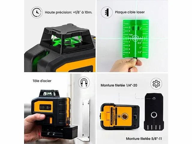 360° laserniveau, kaiweets kruislaser met 2 punten - afbeelding 5 van  6