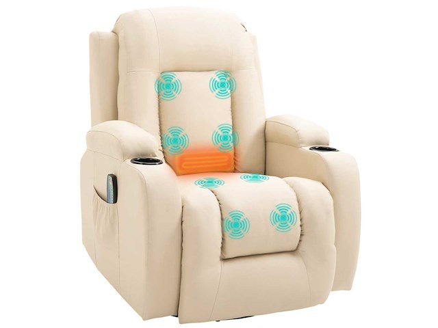 360° verwarmde elektrische massage- en ontspanningsstoel - afbeelding 3 van  9