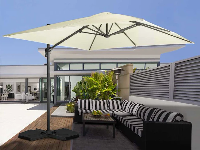 360° vierkante parasol met beschermhoes - afbeelding 1 van  9