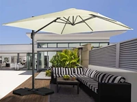 360° vierkante parasol met beschermhoes - afbeelding 1 van  9