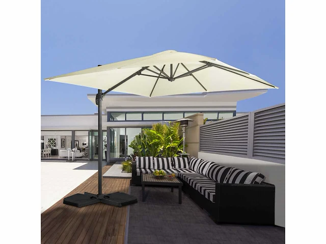 360° vierkante parasol met beschermhoes - afbeelding 2 van  9