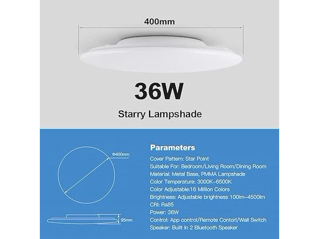 36w muziek led plafondlamp - afbeelding 2 van  4