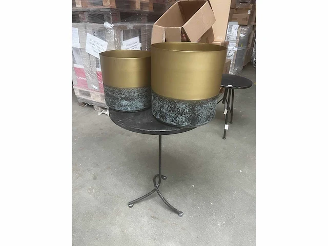 36x dekocandle - metalen planterset - flower pots - afbeelding 1 van  6