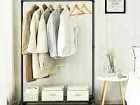 36x kledingrek op wieltjes - zwart - 100x49x163 - afbeelding 2 van  7