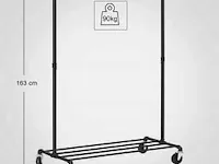 36x kledingrek op wieltjes - zwart - 100x49x163 - afbeelding 7 van  7