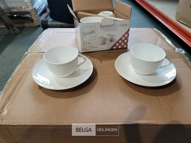 36x set van 2 espresso kop en schotel - 100 ml - porselein - afbeelding 2 van  5