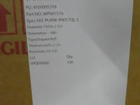 3875x wafer - 150 mm high resistivity phosphorus doped polished silicon wafers - afbeelding 3 van  4