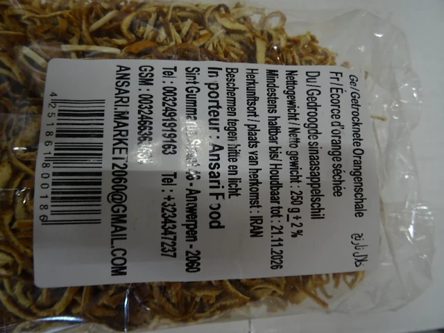 38x doos gedroogde sinaasappelschil ansari food - afbeelding 3 van  7