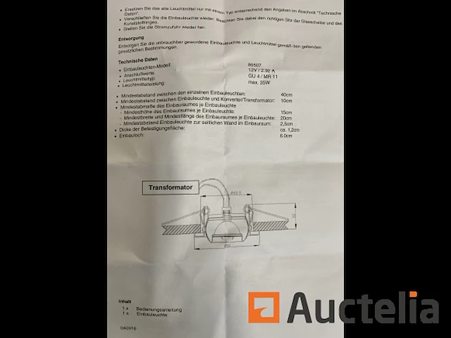 398 stuks s-light metalen inbouwspot 855071 gu4 35w wit - afbeelding 6 van  15