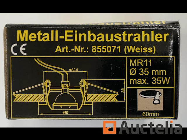 398 stuks s-light metalen inbouwspot 855071 gu4 35w wit - afbeelding 9 van  15