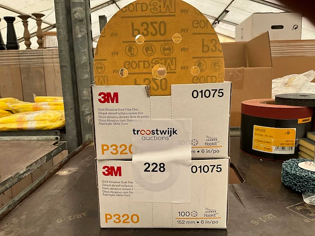 3m hookit. p 320. schuurpapier,kleefdisc,100 stuks. (2x) - afbeelding 1 van  1