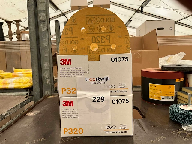 3m hookit. p 320. schuurpapier,kleefdisc,100 stuks. (2x) - afbeelding 1 van  1