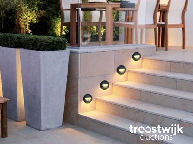 3w cob led waterdicht inbouw muur & trap verlichting zand zwart - afbeelding 3 van  5