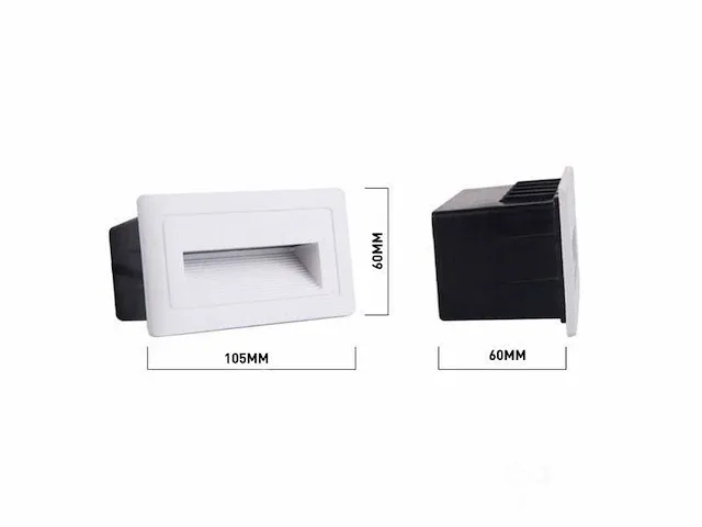 3w smd led waterdicht inbouw muur & trap verlichting zand wit - afbeelding 4 van  7