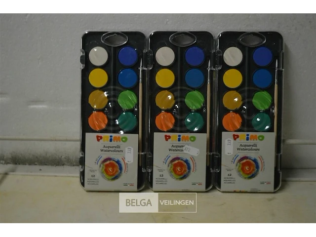 3x 12 kleuren waterverf primo - afbeelding 1 van  3