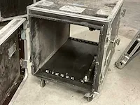 3x 19” rack in verrijdbare flightcase, tot afm plm 88 x 59 x 74cm - afbeelding 3 van  8