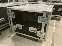 3x 19” rack in verrijdbare flightcase, tot afm plm 88 x 59 x 74cm - afbeelding 8 van  8