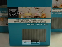 3x 200 partystars cocktailrietjes - afbeelding 2 van  2