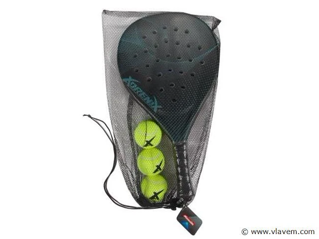 3x adrenix padelset - turquise/rood/blauw - afbeelding 1 van  3