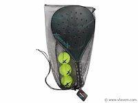 3x adrenix padelset - turquise/rood/blauw - afbeelding 1 van  3