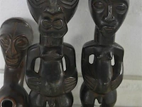 3x afrikaanse houten beelden - afbeelding 2 van  3