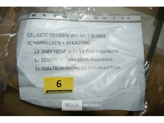 3x binnendeuren 208x78cm tubespaandeur wit gelakt - afbeelding 2 van  6