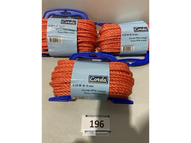 3x corde ppn orange 20 meter diameter 6mm - afbeelding 1 van  3