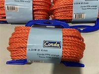 3x corde ppn orange 20 meter diameter 6mm - afbeelding 1 van  3