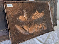 3x gehamerd koperen tableau - afbeelding 2 van  4