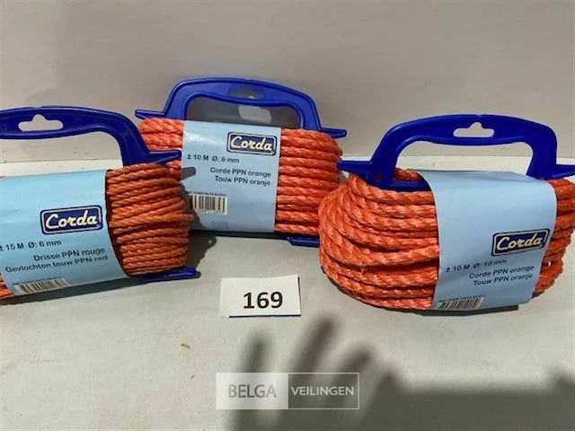 3x gevlochten touw 10 meter diameter 6 -8 en 10 mm - afbeelding 3 van  3