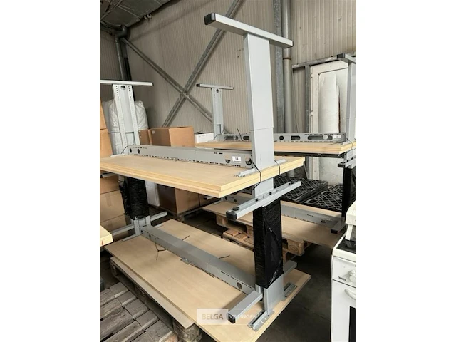 3x ijzeren burelen met houten blad - afbeelding 1 van  2