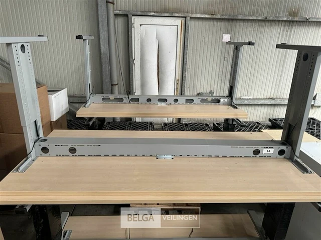 3x ijzeren burelen met houten blad - afbeelding 2 van  2