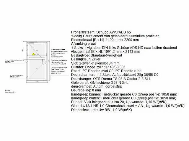 3x industriële aluminium deuren (ongebruikt) - afbeelding 4 van  4