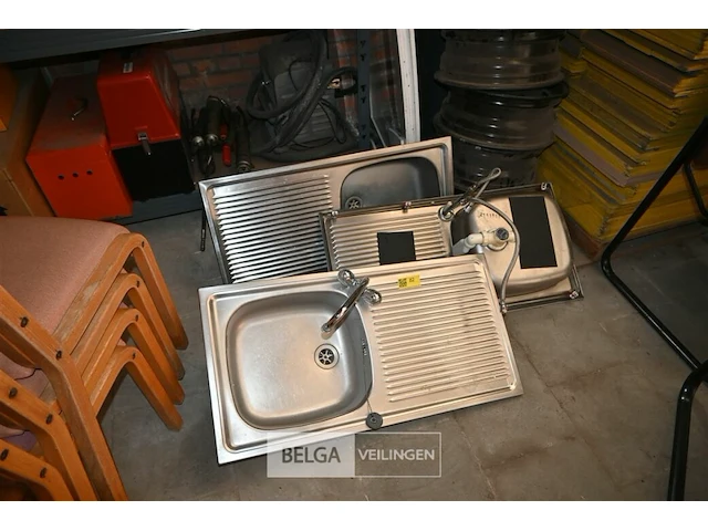 3x inox spoelbak - afbeelding 1 van  4