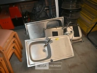 3x inox spoelbak - afbeelding 1 van  4