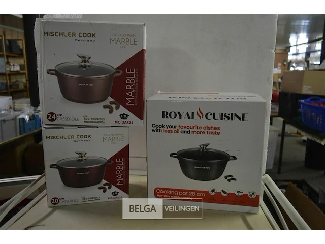 3x kookpotten 20cm,24cm en 28cm - afbeelding 1 van  1