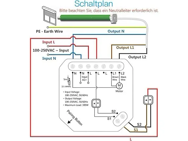 3x loratap wifi smart-inbouwschakelaar voor rolluikbediening (4 stuks per verpakking) - afbeelding 2 van  2