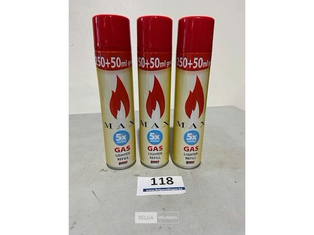 3x max gasvulling aansteker 3x300ml - afbeelding 1 van  3