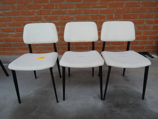 3x metaal/stoffen stoel - afbeelding 1 van  3