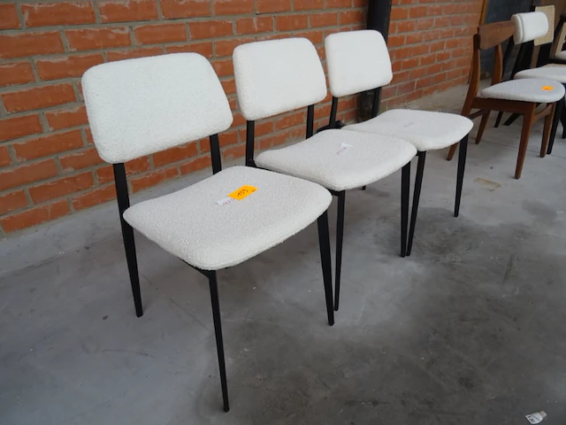 3x metaal/stoffen stoel - afbeelding 2 van  3