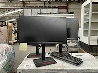 3x monitor lenovo thinkvision 2021 + 2x toetsenbord logitech