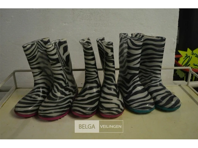 3x paar regenlaarsjes zebra mt 27 en 28 - afbeelding 1 van  3