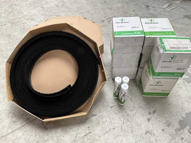 3x rol 25 meter mink flex profielborstel zwart en 99x den braven butylene-x kleur grijs - afbeelding 1 van  11